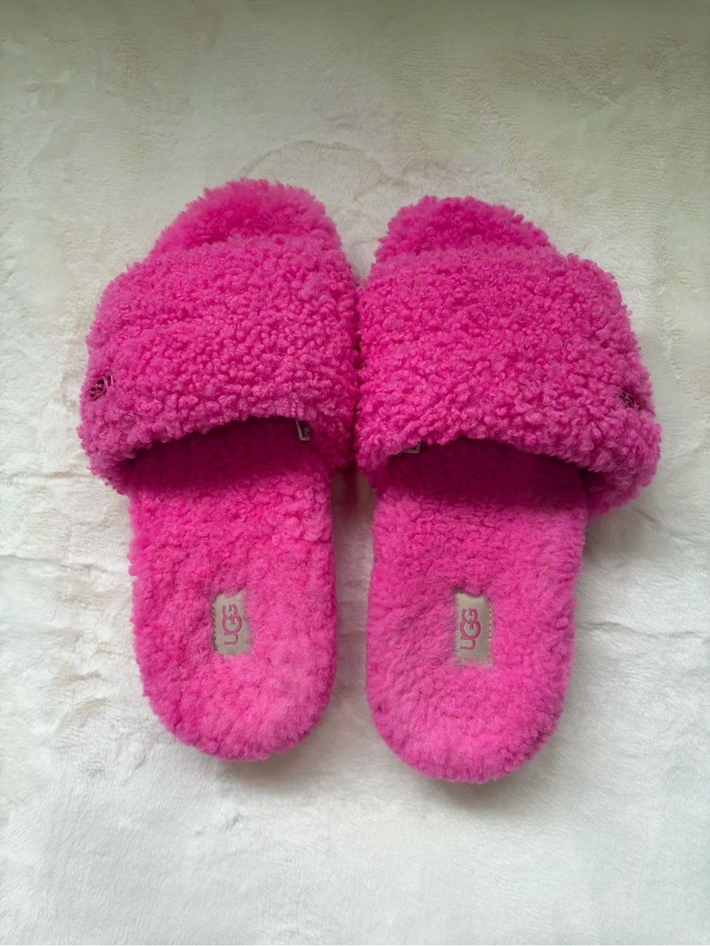 UGG Women's Sherpa Slide Slippers - Bright Pink - Picture 5 of 8